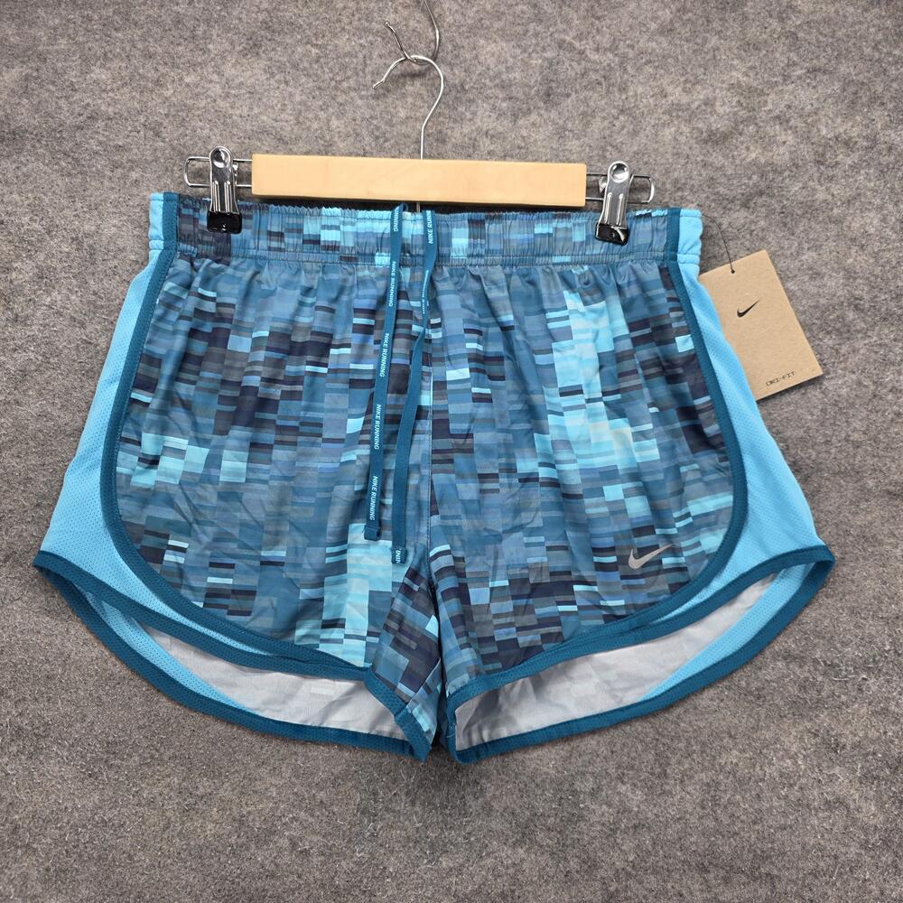 Nike Shorts Womens M Blue 3 In Lined Running Athletic Mesh Drawstring DX0044-416